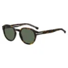 Sonnenbrille aus gemustertem Acetat mit silberfarbenen Scharnieren