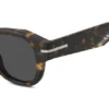 Sonnenbrille aus gemustertem Acetat mit silberfarbenen Scharnieren
