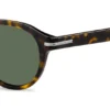 Sonnenbrille aus gemustertem Acetat mit silberfarbenen Scharnieren
