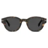 Sonnenbrille aus gemustertem Acetat mit silberfarbenen Scharnieren