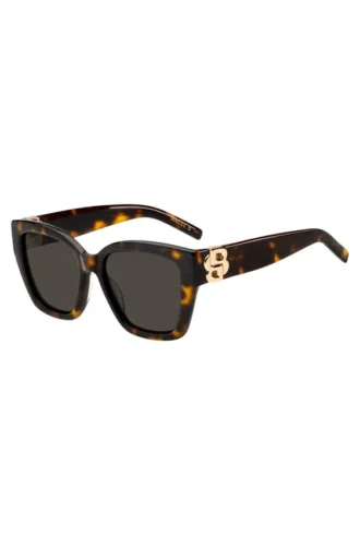Sonnenbrille aus Havanna-Acetat mit Double-B-Monogramm