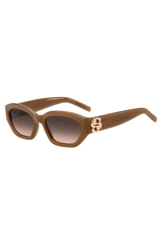 Sonnenbrille aus hellbraunem Acetat mit Double-B-Monogramm