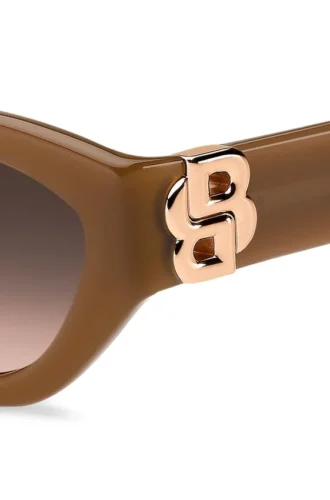 Sonnenbrille aus hellbraunem Acetat mit Double-B-Monogramm