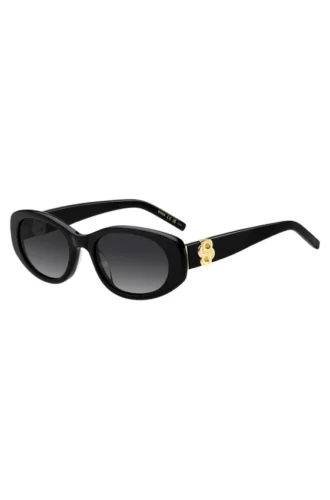 Sonnenbrille aus schwarzem Acetat mit Double-B-Monogramm