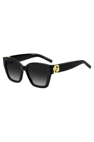 Sonnenbrille aus schwarzem Acetat mit Double-B-Monogramm