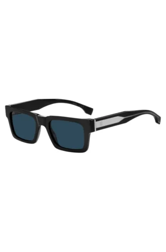 Sonnenbrille aus schwarzem Acetat mit Double-B-Monogramm