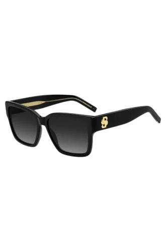 Sonnenbrille aus schwarzem Acetat mit Double-B-Monogramm