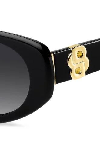 Sonnenbrille aus schwarzem Acetat mit Double-B-Monogramm