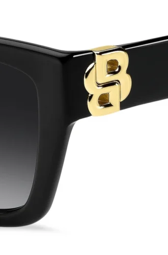 Sonnenbrille aus schwarzem Acetat mit Double-B-Monogramm