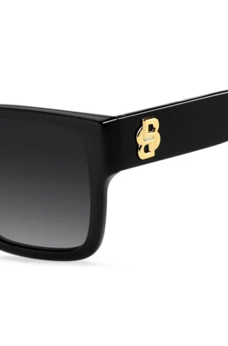 Sonnenbrille aus schwarzem Acetat mit Double-B-Monogramm