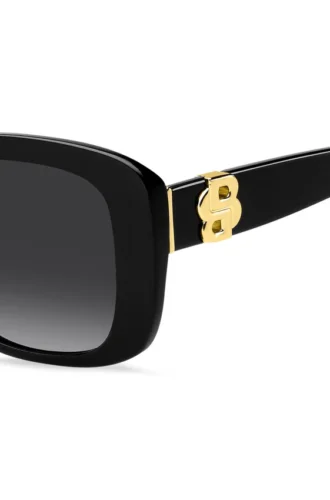 Sonnenbrille aus schwarzem Acetat mit Double-B-Monogramm