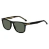 Sonnenbrille aus schwarzem Acetat mit goldfarbenen Metallbeschlägen Sonnenbrille aus schwarzem Acetat mit goldfarbenen Metallbeschlägen