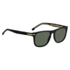 Sonnenbrille aus schwarzem Acetat mit goldfarbenen Metallbeschlägen Sonnenbrille aus schwarzem Acetat mit goldfarbenen Metallbeschlägen