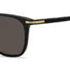 Sonnenbrille aus schwarzem Acetat mit goldfarbenen Verzierungen