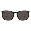 Sonnenbrille aus schwarzem Acetat mit goldfarbenen Verzierungen