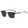 Sonnenbrille aus schwarzem Acetat mit Stahlverzierungen