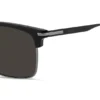 Sonnenbrille aus schwarzem Acetat mit Stahlverzierungen