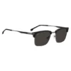 Sonnenbrille aus schwarzem Acetat mit Stahlverzierungen