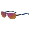 Sonnenbrille aus schwarzem Metall mit ausgeschnittenem Logo