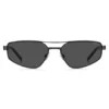 Sonnenbrille aus schwarzem Metall mit ausgeschnittenem Logo