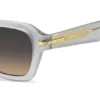 Sonnenbrille aus transparentem Acetat mit Streifen an den Bügeln