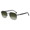 Sonnenbrille mit Doppelbrücke aus schwarzem Stahl