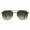 Sonnenbrille mit Doppelbrücke aus schwarzem Stahl