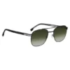 Sonnenbrille mit Doppelbrücke aus schwarzem Stahl