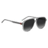 Sonnenbrille mit Doppelbrücke aus transparentem Acetat