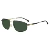 Sonnenbrille mit Doppelbrücke in Schwarz mit goldfarbenen Akzenten