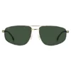 Sonnenbrille mit Doppelbrücke in Schwarz mit goldfarbenen Akzenten