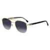 Sonnenbrille mit Doppelbrücke in Schwarz- und Goldtönen