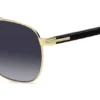 Sonnenbrille mit Doppelbrücke in Schwarz- und Goldtönen