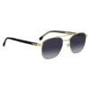 Sonnenbrille mit Doppelbrücke in Schwarz- und Goldtönen