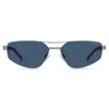 Sonnenbrille mit Doppelbrücke und ausgeschnittenem Logo