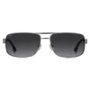 Sonnenbrille mit Doppelbrücke und blauen Bügeln