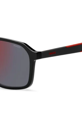 Sonnenbrille mit Doppelbrücke und zweifarbigen Bügelenden