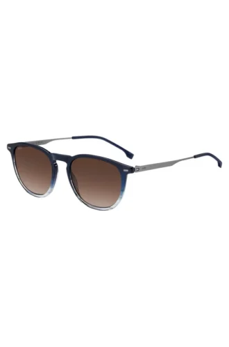 Sonnenbrille mit Farbverlauf in blauem Acetat