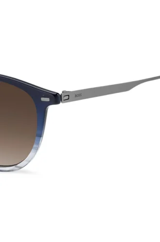 Sonnenbrille mit Farbverlauf in blauem Acetat