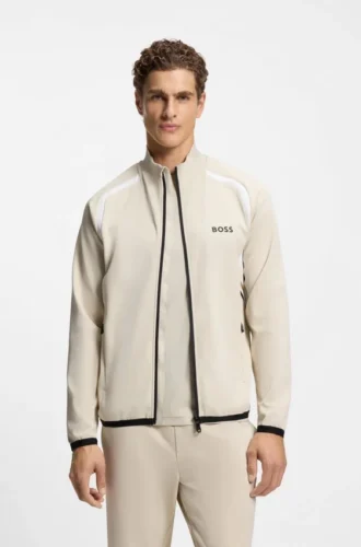 Sportliches Sweatshirt mit Reißverschluss aus Stretch-Gabardine