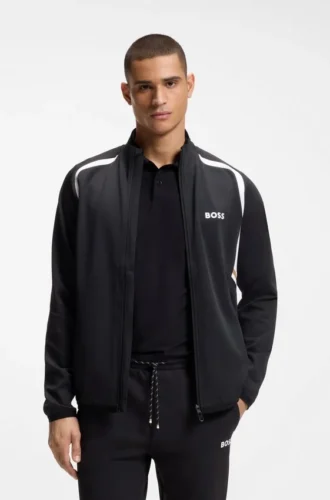 Sportliches Sweatshirt mit Reißverschluss aus Stretch-Gabardine