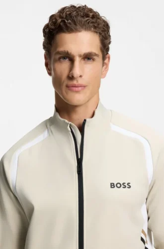 Sportliches Sweatshirt mit Reißverschluss aus Stretch-Gabardine