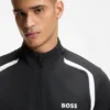 Sportliches Sweatshirt mit Reißverschluss aus Stretch-Gabardine