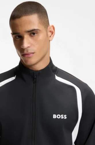 Sportliches Sweatshirt mit Reißverschluss aus Stretch-Gabardine
