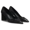 Strass-Pumps aus Satin mit 7 cm Absatz