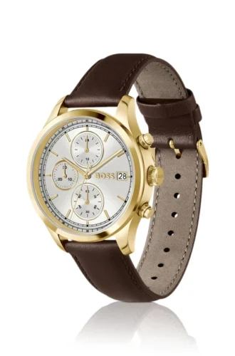 Stratus Chronographenuhr mit braunem Lederarmband
