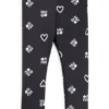 Stretch-Leggings für Kinder mit Logo und Herzchenprint