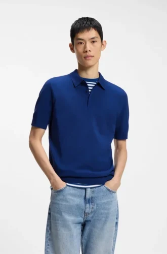 Strick-Pullover mit verdeckter Knopfleiste