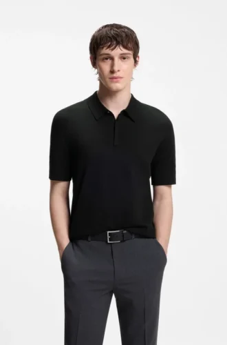Strick-Pullover mit verdeckter Knopfleiste