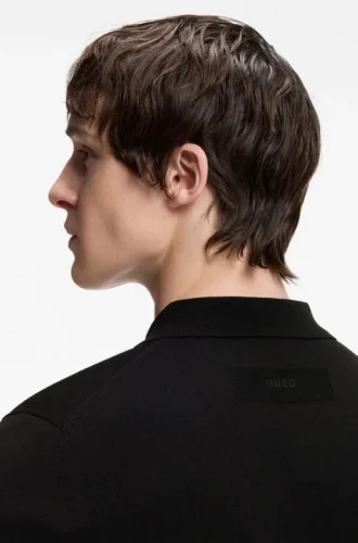 Strick-Pullover mit verdeckter Knopfleiste